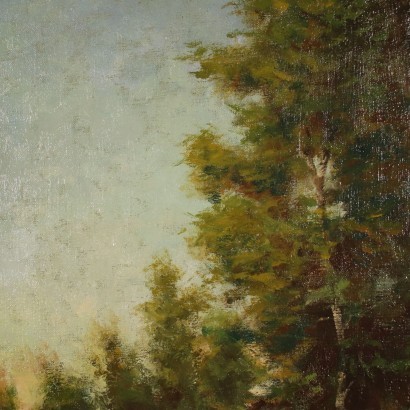 Lanscape With Figures Oil on Canvas 19th Century