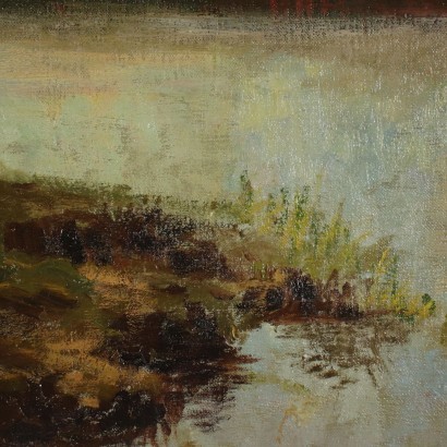 Lanscape With Figures Oil on Canvas 19th Century