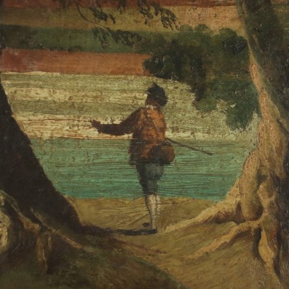 arte, arte italiano, pintura italiana del siglo XIX, Paisaje con figuras