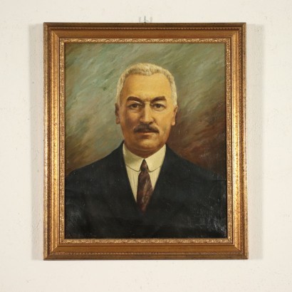 Male Portrait Oil on Canvas 20th Century