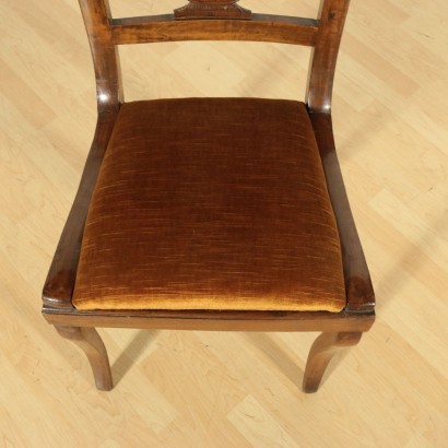 antigüedad, silla, sillas antiguas, silla antigua, silla italiana antigua, silla antigua, silla neoclásica, silla del siglo XIX, grupo de cuatro sillas de restauración