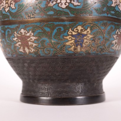 Pair of Cloisonnè Vases Bronze Enamel Japan 19th-20thth Century