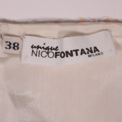 nico fontana, segunda mano, lentejuelas, falda,Falda Rayada en Lentejuelas Nico Fonta