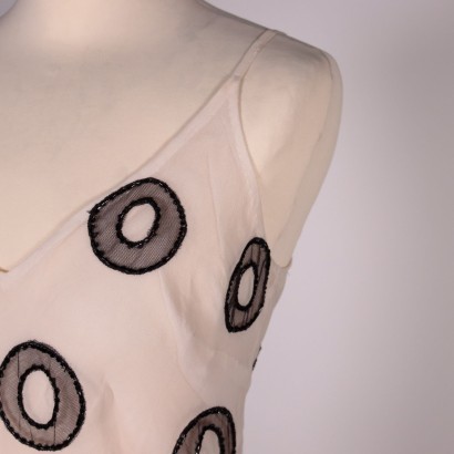 Nico Fontana White Silk Dress With Dots