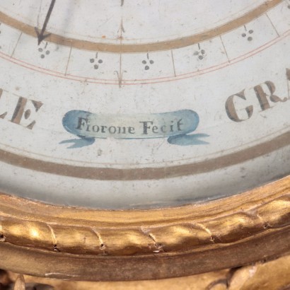 Wooden Barometer Italy 18th Century Fiorone Manufacture
