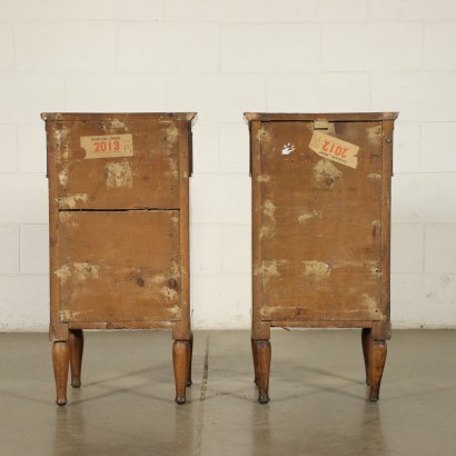 Pair of Chareles X Bedside Tables Walnut Treviso Italy 19th Century