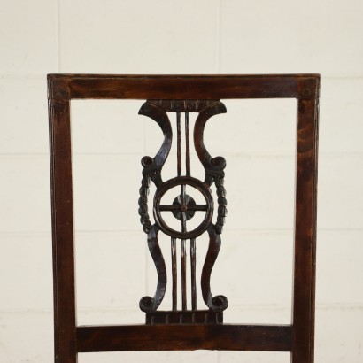 Group of 4 Directoire Chairs Wlanut Italy 18th-19th Century