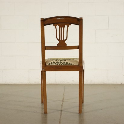 Group Of 4 Restoration Chairs Walnut Italy 19th Century