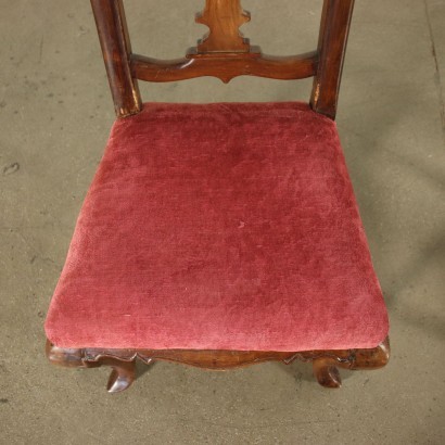 Paar Stühle, Nussbaum, Polster, Modena (Italien), XVIII Jhd.