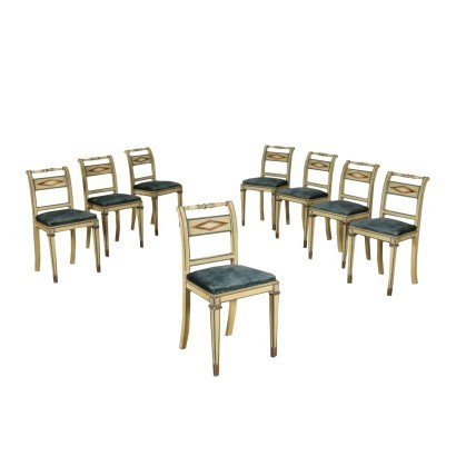 antiquariato, sedia, antiquariato sedie, sedia antica, sedia antica italiana, sedia di antiquariato, sedia neoclassica, sedia del 800,Gruppo di Otto Sedie in Stile