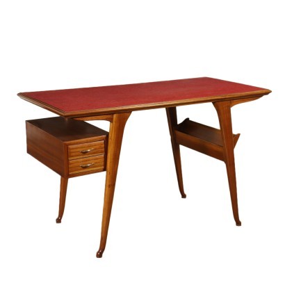Writing Desk Formica Beech Veneer Solid Wood Italy 1950s