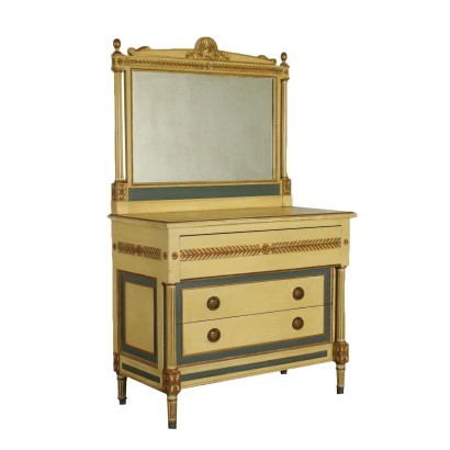 Revival Chest Of Drawers With Mirror Italy 20th Century