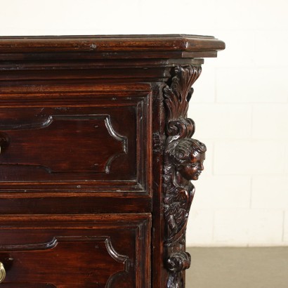 Chest Of Drawers Baroque Walnut Poplar Lombardy Italy Early 1700