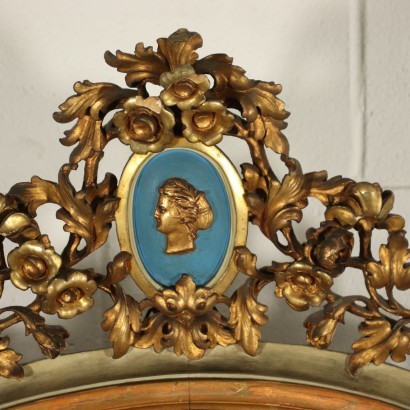 Kommode mit Spiegel im Rokoko Stil, Bronze, Marmor, Italien, XX Jhd.