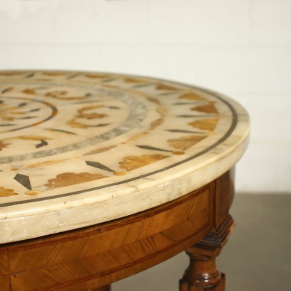 antiguo, mesa, mesa antigua, mesa antigua, mesa italiana antigua, mesa antigua, mesa neoclásica, mesa del siglo XIX, Mesa de estilo con tapa de mármol C
