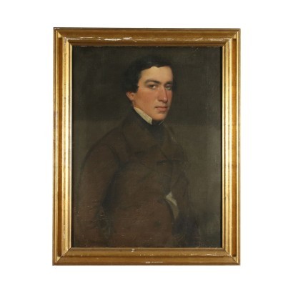 Male Portrait Oil on Canvas 19th Century