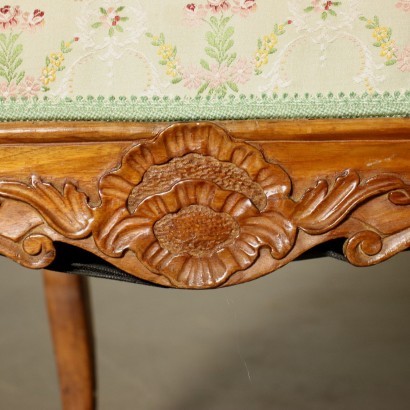 Sofa Neoclassical Walnut Padded Emilia Romagna Italy 2nd Half 1700