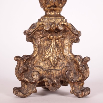 Pair of Baroque Torch Holders Wood Italy 17th-18th Century