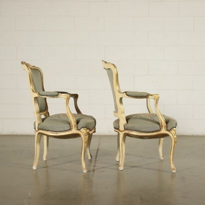 Pair Of Barocchetto Revival Armchairs Italy 20th Century