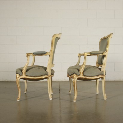Pair Of Barocchetto Revival Armchairs Italy 20th Century