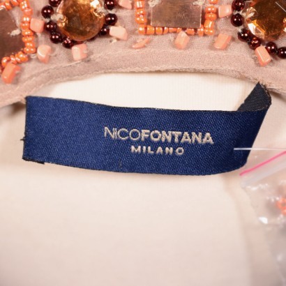 nico fontana, top, estola, traje, top y estola coordinados, moda sostenible, segunda mano, Top con estola beige Nico Fontana