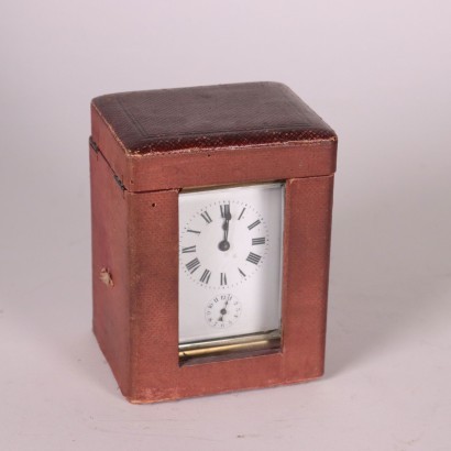 Travel Clock With Case Gilded Bronce 19th Century