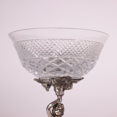 Pair of Silver and Crystal Glasses Milan 20th Century