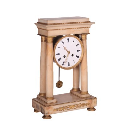 Horloge Tempête Bronze Doré Marbre - France XIX Siècle