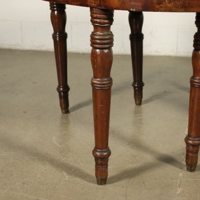 Extendable Table Walnut Brass Italy 19th Century