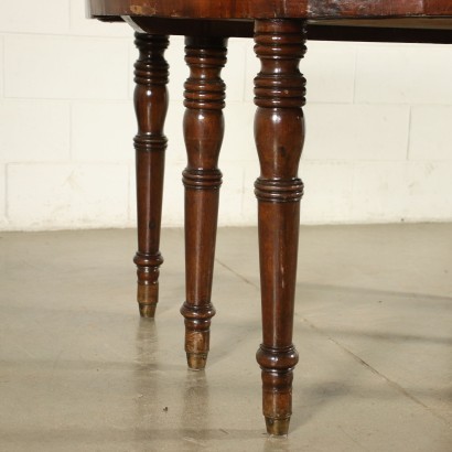 Extendable Table Walnut Brass Italy 19th Century