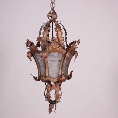 Ceiling Lantern Glass Shear Plate Italy 20th Century