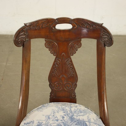 Pair of Restoration Gondola Chair Walnut Italy 19th Century