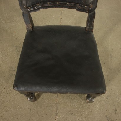 Chaise à Rocher Noyer Cuire Baroque - Italie XVIII Siècle