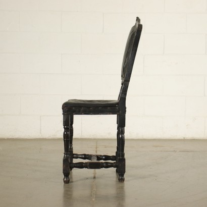 Chaise à Rocher Noyer Cuire Baroque - Italie XVIII Siècle