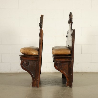 Pair of Benches Walnut Italy 18th-20th Century
