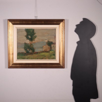 arte, arte italiano, pintura italiana del siglo XX, Raul Viviani, Lago Lecco, Raul Viviani