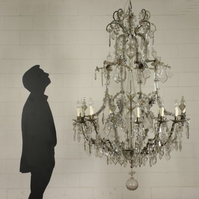 Chandelier Maria Theresa Iron Bronze Glass Italy Late 18th Century