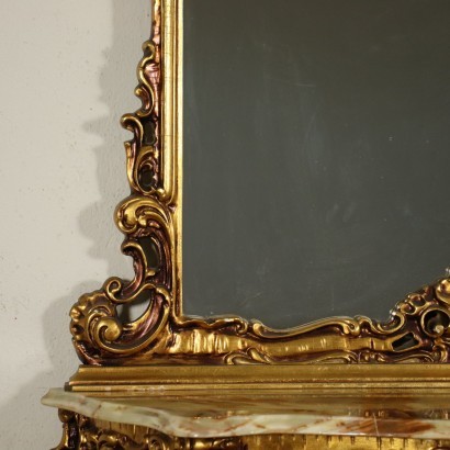 Revival Console With Mirror Italy 20th Century