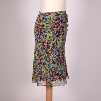 Stefanel Printed Skirt Cotton Silk Italy