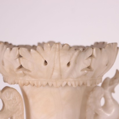 Antik, Vase, antike Vase, antike Vase, antike italienische Vase, antike Vase, neoklassizistische Vase, Vase des 19. Jahrhunderts, Paar Alabastervasen