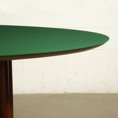 Table Veneered Wood Back-Treated Glass Italy 1950s 1960s