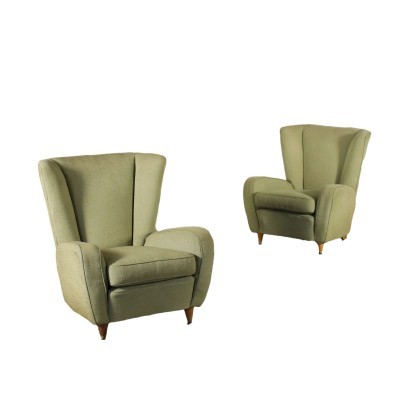 Pair Of Armchairs Foam Spring Italy 1950s