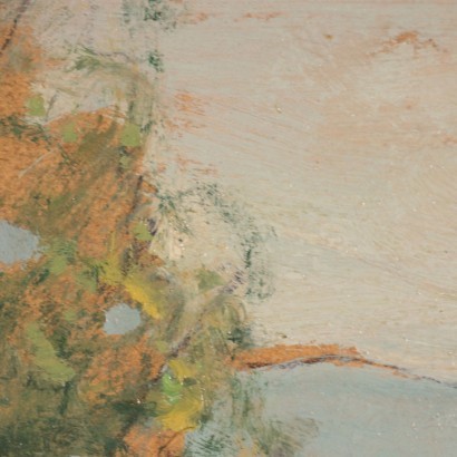 arte, arte italiana, pittura novecento italiana,Paesaggio di Raul Viviani,Lago di Como,Raul Viviani