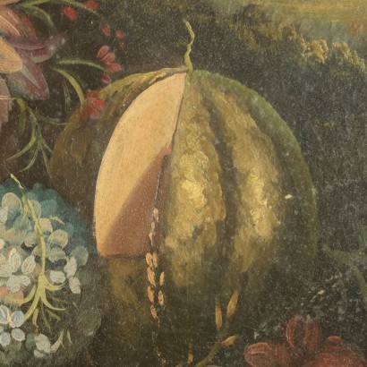 art, art italien, peinture italienne du XXe siècle, Nature morte aux fleurs et à la citrouille