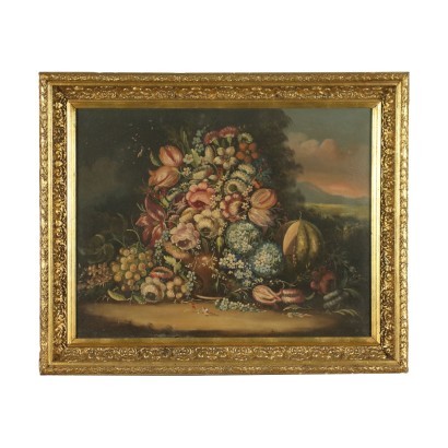 art, Italian art, Italian twentieth century painting, Still Life with Flowers and Pumpkin