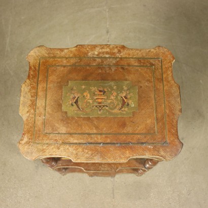 Small Vanity Table Mahogany Brass Bronze Italy 19th-20th Century