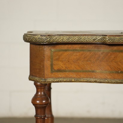 Small Vanity Table Mahogany Brass Bronze Italy 19th-20th Century