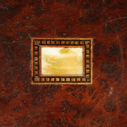 Small Vanity Table Mahogany Mirror Brass Italy 19th-20th Century