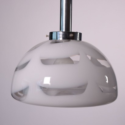 Lamp Chromed Metal Glass Italy 1960s 1970s