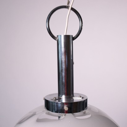 Lamp Chromed Metal Glass Italy 1960s 1970s